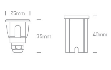 0,3W LED baseino šviestuvas, nerūdijančio plieno sp., 3000K, IP68, 69066M/W