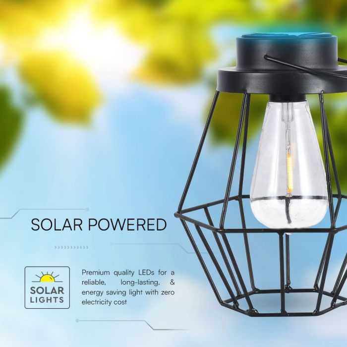 V-tac 0,5W LED įkraunamas šviestuvas su saulės baterija, juodas, 2700K, belaidis