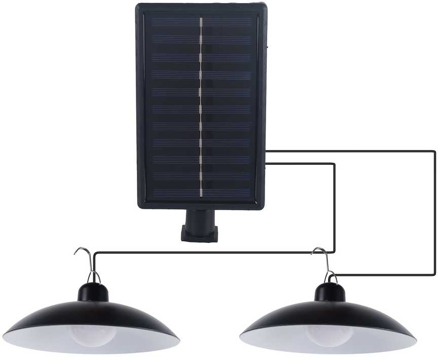 Pakabinamas šviestuvas 0,5W LED pakabinamas lauko šviestuvas su saulės baterija SWAY, juodas, 6000K, IP44