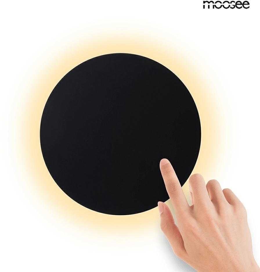0,7-3W LED sieninis šviestuvas SHADOW SUN 25, juodas, 3000K, su jutikliu - šviestuvas įjungiamas/išjungiamas prisilietus