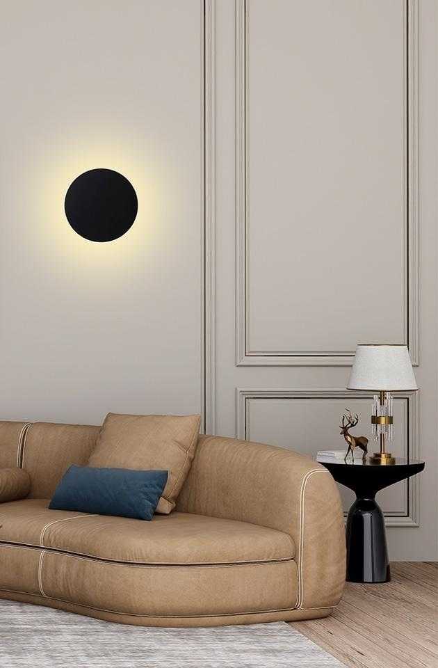 0,7-3W LED sieninis šviestuvas SHADOW SUN 25, juodas, 3000K, su jutikliu - šviestuvas įjungiamas/išjungiamas prisilietus