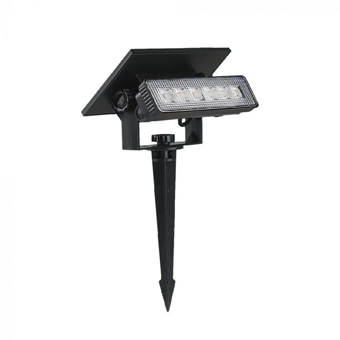 0,9W LED įsmeigiamas lauko šviestuvas, juodas, 3000K, IP65, su saulės baterija