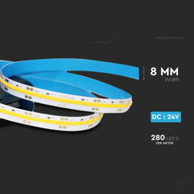 10 W/m LED juosta V-TAC, 6400K, COB, kaina nurodyta už 1m
