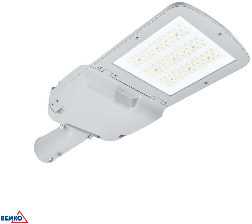 100W LED gatvės šviestuvas AVENUE, šviesiai pilkas, 4000K, IP66, 150°x78°