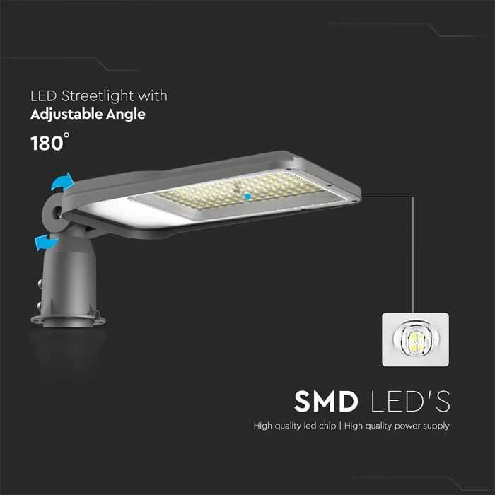 100W LED gatvės šviestuvas, pilkas, 6500K, SAMSUNG LED chip