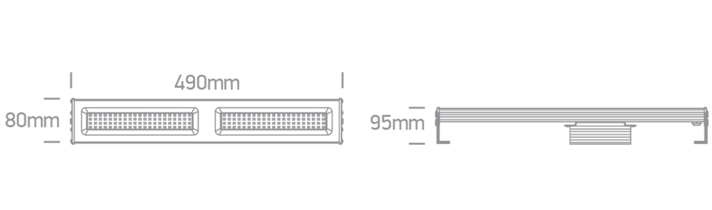 100W LED linijinis pramoninis šviestuvas, juodas, 4000K, IP65, 63100L/C