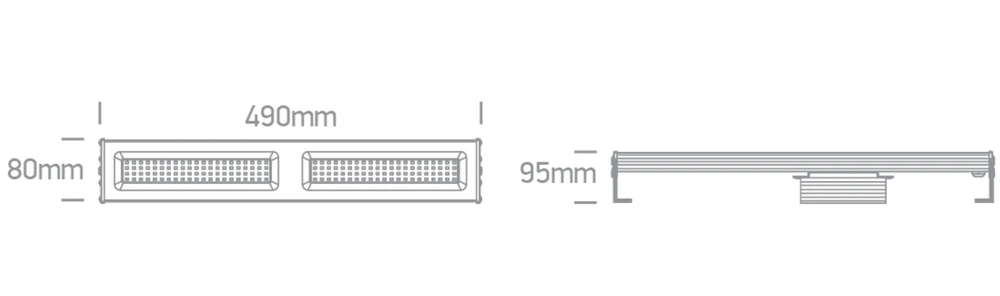 100W LED linijinis pramoninis šviestuvas, juodas, 4000K, IP65, 63100L/C