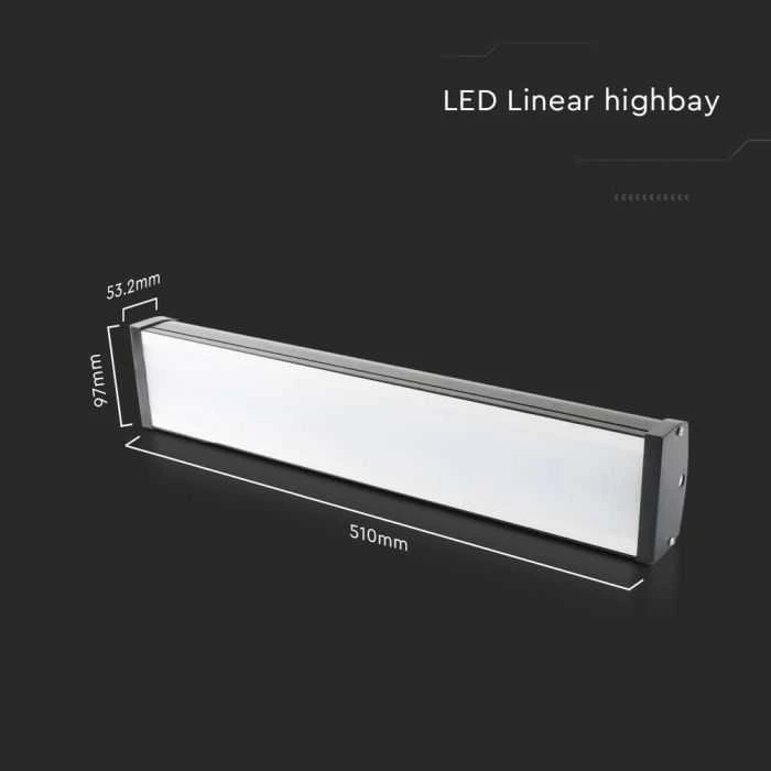 V-tac 100W LED linijinis sandėlio šviestuvas, juodas, 4000K