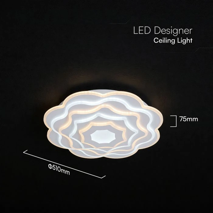 100W LED lubinis šviestuvas, baltas, 3000-6500K, dimeriuojamas