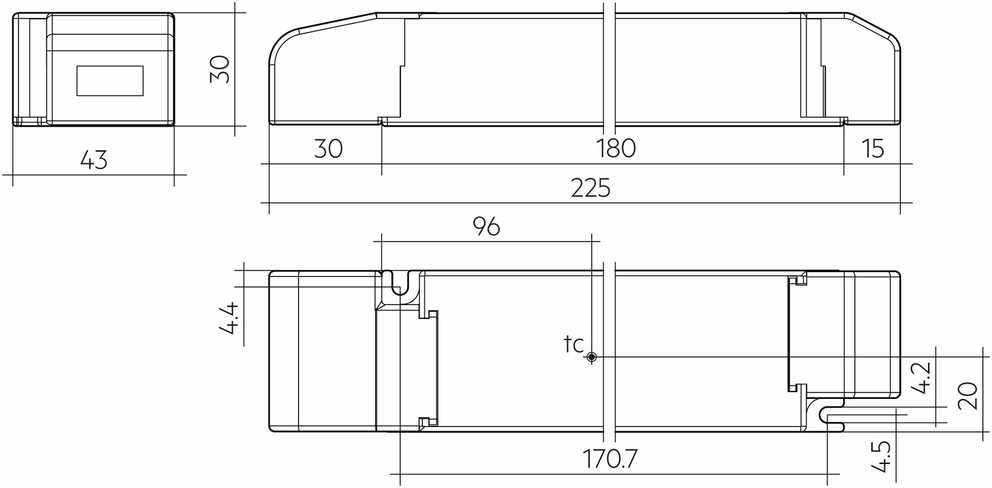 100W LED maitinimo šaltinis TRIDONIC LC ONE4ALL NF SC EXC SP, 48V, DALI/PUSH
