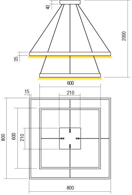 100W LED pakabinamas šviestuvas FEBE, baltas, 4000K, dimeriuojamas, 01-2918