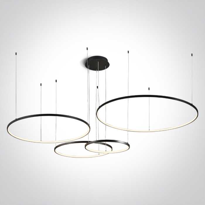 100W LED pakabinamas šviestuvas, juodas, 3000K, 40cm/60cm/80cm/100cm, dimeriuojamas, 63150C/B/W
