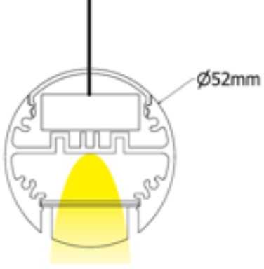100W LED pakabinamas šviestuvas ZETA 52 PENDANT, 2,2m, baltas, 3000K