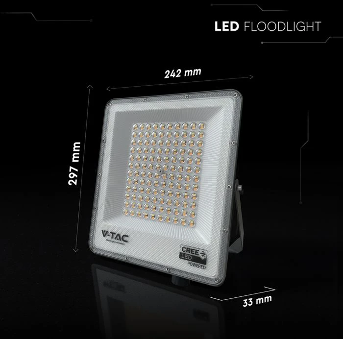 100W LED prožektorius, juodas, 3000/4000/6500K, CREE LED chip