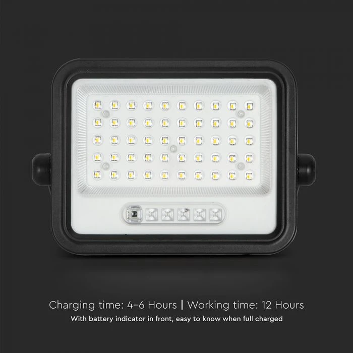 100W LED prožektorius su saulės baterija, juodas, 2000-8000K, dimeriuojamas