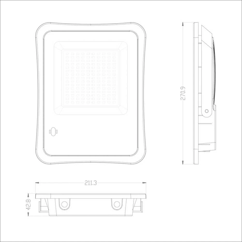 Pakabinamas šviestuvas 100W LED prožektorius su saulės baterija BARES, pilkas, 4000K