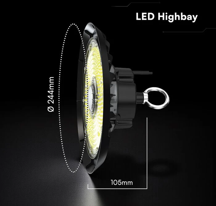 100W LED UFO sandėlio šviestuvas, juodas, 4000K, CREE LED chip