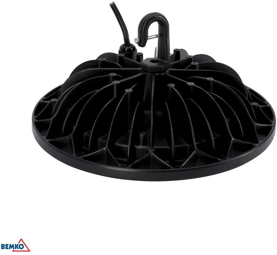 Bemko 100W LED UFO šviestuvas VOYAGER, juodas, 4000K, IP65, 110°