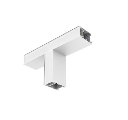 10,2W LED linijinio šviestuvo OFFICE LINEAR T formos sujungimas, baltas, 3000/4000K, mikroprizmatinis dangtelis
