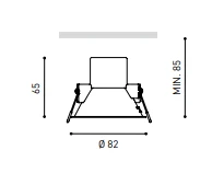 10,3W LED įleidžiamas šviestuvas ARKOSLIGHT SHOT LIGHT M, 3000K, baltas