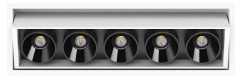 10,5W LED įleidžiamas šviestuvas Juodas FOSTER TILT 5, juodos ir baltos sp., 2700K