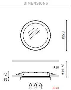 10,5W LED įleidžiamas šviestuvas STRAM PRISMATIC 1, 3000K (šiltai balta), baltas, DALI