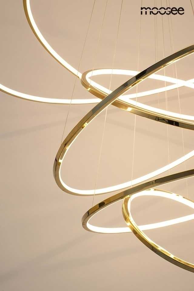 105W LED pakabinamas šviestuvas RING SLIM L, aukso sp., 3000K