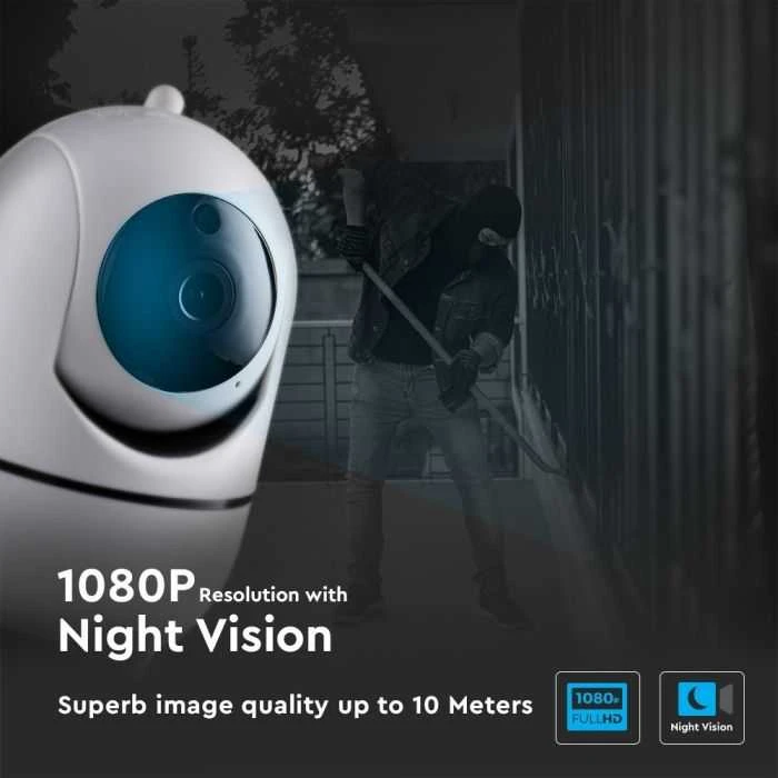 V-tac 1080p raiškos kamera WIFI, su EU jungtimi, IP20, su "auto-track" funkcija