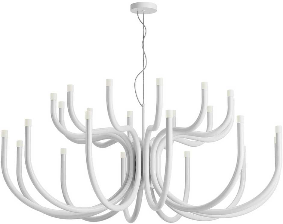 108W LED pakabinamas šviestuvas LUXOR, blizgios baltos sp., 3000K, dimeriuojamas, 01-3235