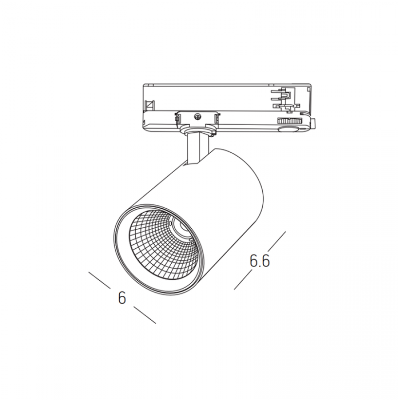 10W LED akcentinis šviestuvas į 3 fazių bėgelius, juodas, 2700/3000/4000K, S236