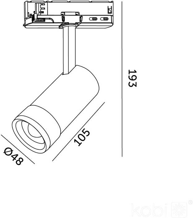 10W LED akcentinis šviestuvas į 3 fazių bėgelius NEXTRACK VISION, juodas, 3000/4000/5000K, 30-60°