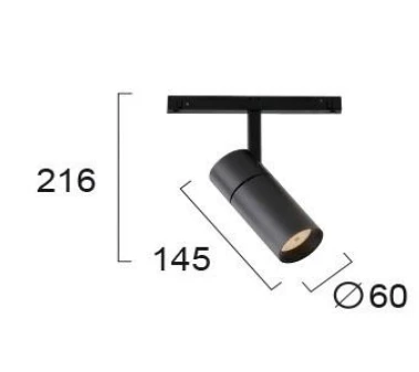 Pakabinamas šviestuvas 13W LED akcentinis šviestuvas į magnetines sistemas VIOKEF MAGNETIC, juodas, 3000K, dimeriuojamas, 4244000