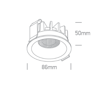 10W LED įleidžiamas šviestuvas, baltas, 3000/3500/4000K, su filtru nuo akinimo, 10110DH/W/V