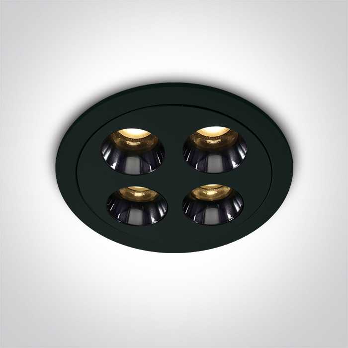 10W LED įleidžiamas šviestuvas, juodas, 3000K, 10110H/B/W