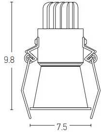 10W LED įleidžiamas šviestuvas, juodas, 3000K, S076