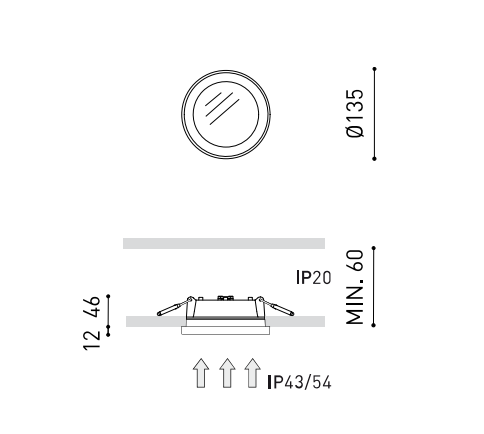 10W LED įleidžiamas šviestuvas STRAM MINI, baltas, 3000K, IP43