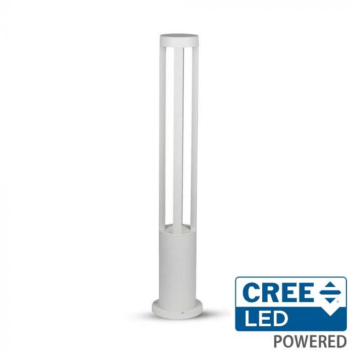 V-tac 10W LED lauko šviestuvas, baltas, IP65, aukštis 80cm, 6400K