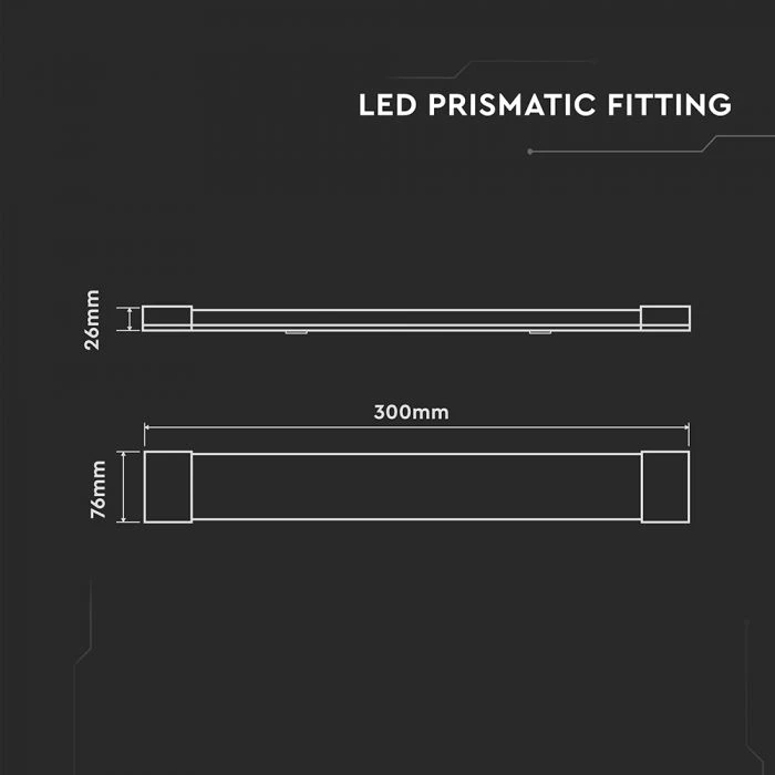 Lubinis šviestuvas V-tac 10W LED linijinis šviestuvas, 30cm, baltas, 4000K