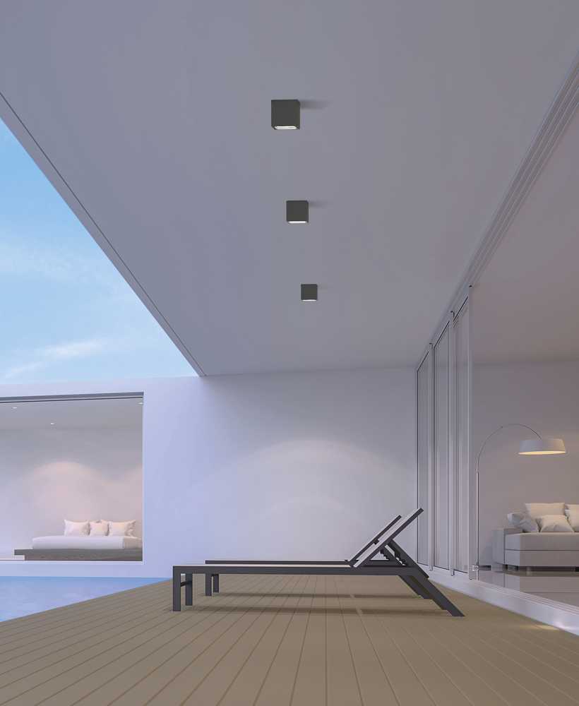 Lubinis šviestuvas 10W LED lubinis fasado šviestuvas HAMAL, antracito sp., 3000K, dimeriuojamas, IP65, P2081000GRDP