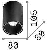 10W LED lubinis šviestuvas NITRO, juodas, 2700K, 341798