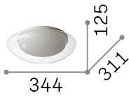 10W LED lubinis šviestuvas SQUISH, skaidrus, 3000K, 332406