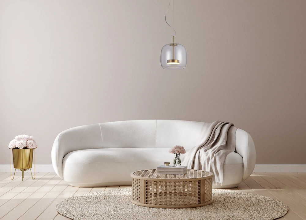 10W LED pakabinamas šviestuvas CASTE, aukso sp./skaidrus, 3000K