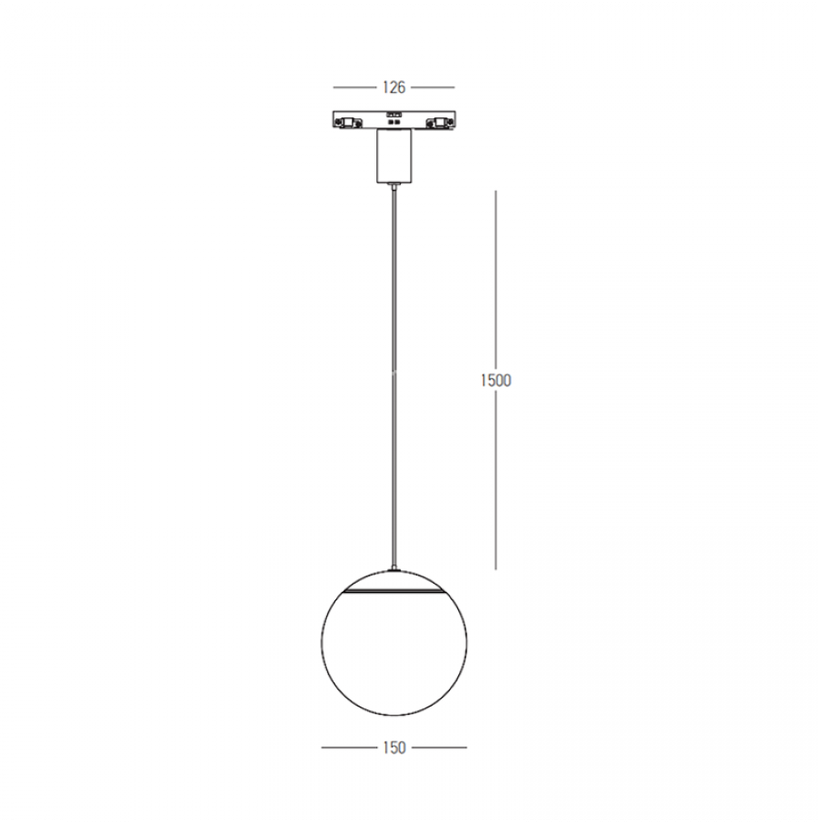 10W LED pakabinamas šviestuvas į magnetinę sistemą ZAMBELIS MAGNETIC 3MM, juodas, 3000K, dimeriuojamas, 25125