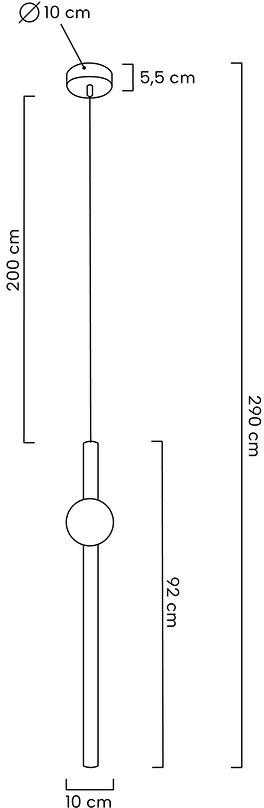 10W LED pakabinamas šviestuvas LIBRA 90 IN, aukso sp., 3000K