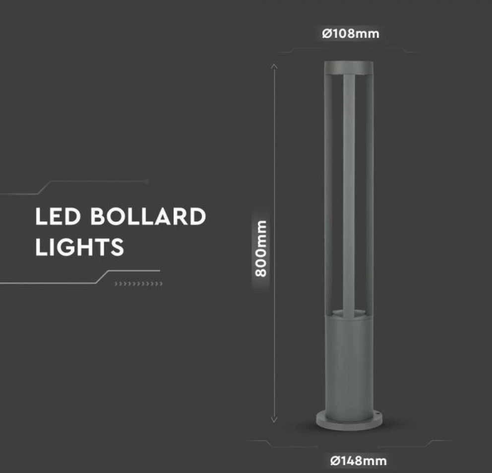 V-tac 10W LED pastatomas lauko šviestuvas, pilkas, 3000K, IP65