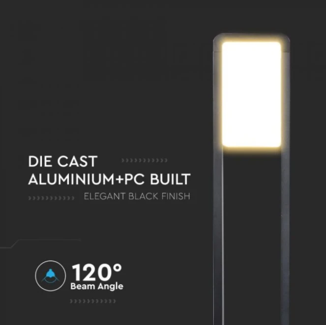 Samsung 10W LED pastatomas šviestuvas, juodas, 4000K, IP65, aukštis 80cm