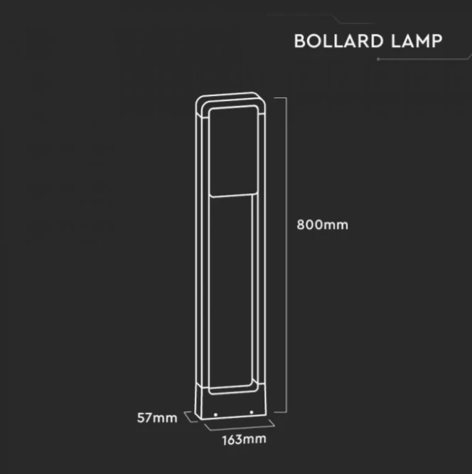 Samsung 10W LED pastatomas šviestuvas, juodas, 4000K, IP65, aukštis 80cm