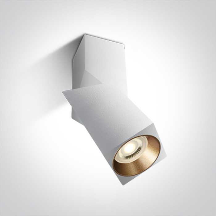 Lubinis šviestuvas 10W LED paviršinis šviestuvas, baltas, GU10, 12105E6/W