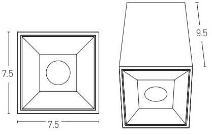 Lubinis šviestuvas 10W LED paviršinis šviestuvas, juodas, 3000K, S069