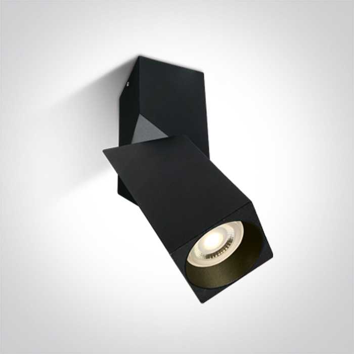 Lubinis šviestuvas 10W LED paviršinis šviestuvas, juodas, GU10, 12105E6/B
